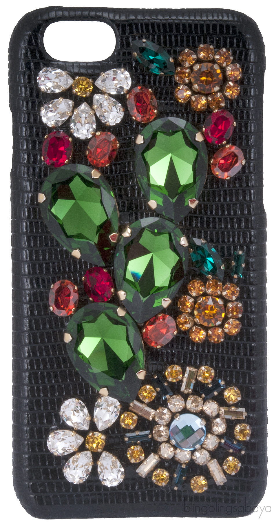 Crystal Embellished Lizard Effect Iphone Case