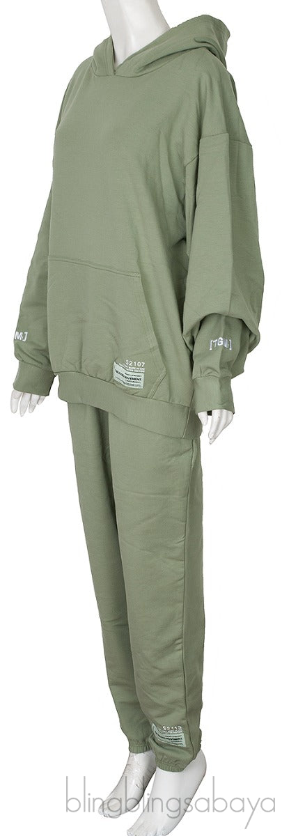 Avocado Green Hoodie & Trouser