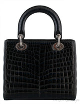 Lady Dior Black Crocodile Medium