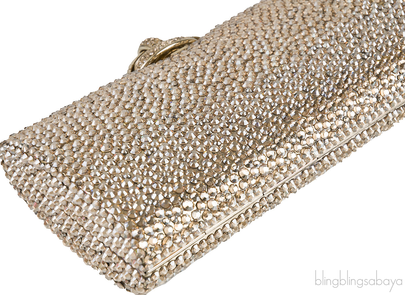 Gold Crystal Embellished Clutch