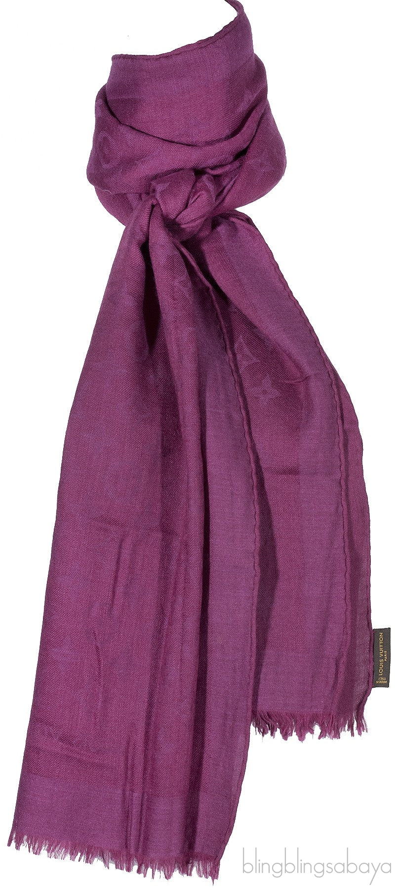 Monogram Purple Cashmere Shawl