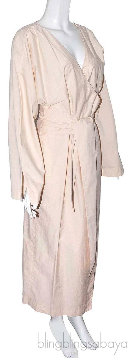 Beige Canyon Open Back Wrap Dress