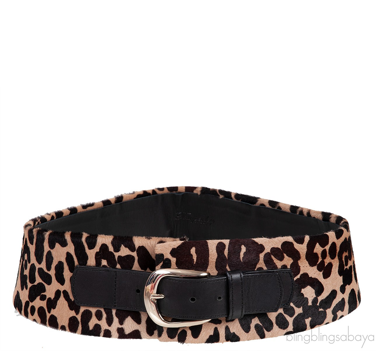 Leopard Print Pony Hair Wide Belt