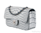 Grey Bi-Color Croc Mini Bag