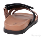 Chypre Rose Perle and Black Suede Sandals