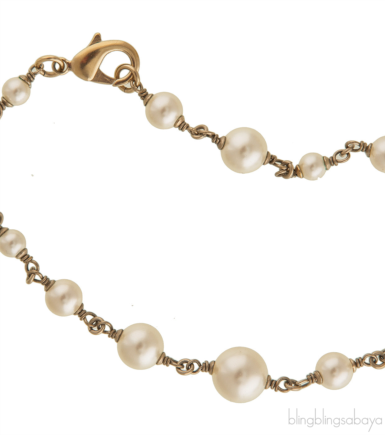 Gold CC Logo Pearl Necklace