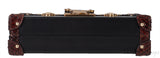 Black Leather Python Trim Petite Malle