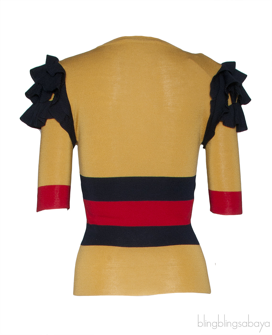 Tri-color Ruffled Knit Top