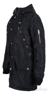 Black Trench Coat with Hoodie