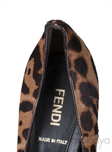 Leopard Pony Hair Peep Toe Pump