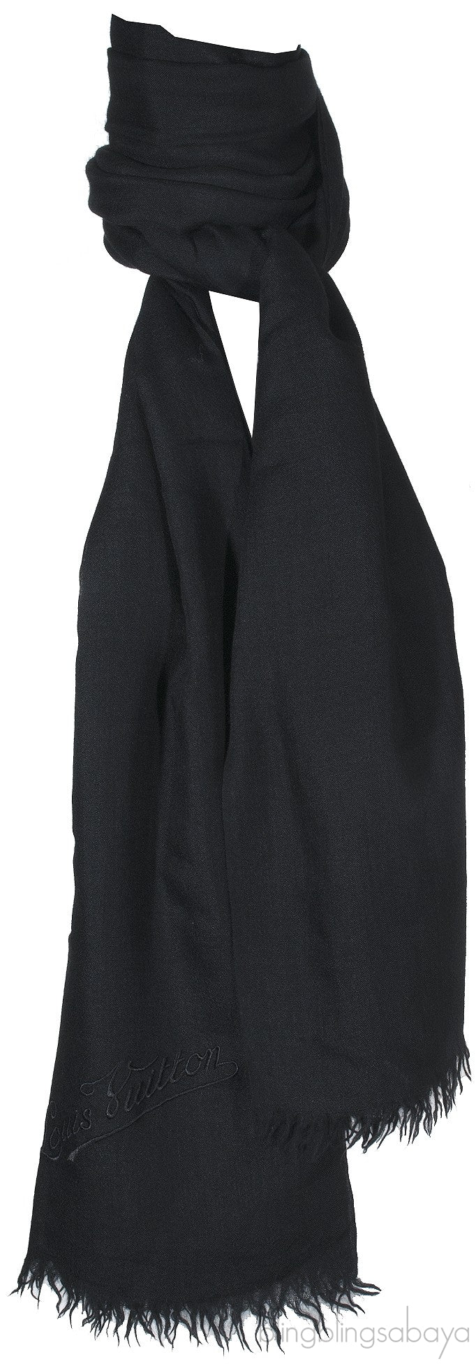 Black Plain Cashmere Shawl