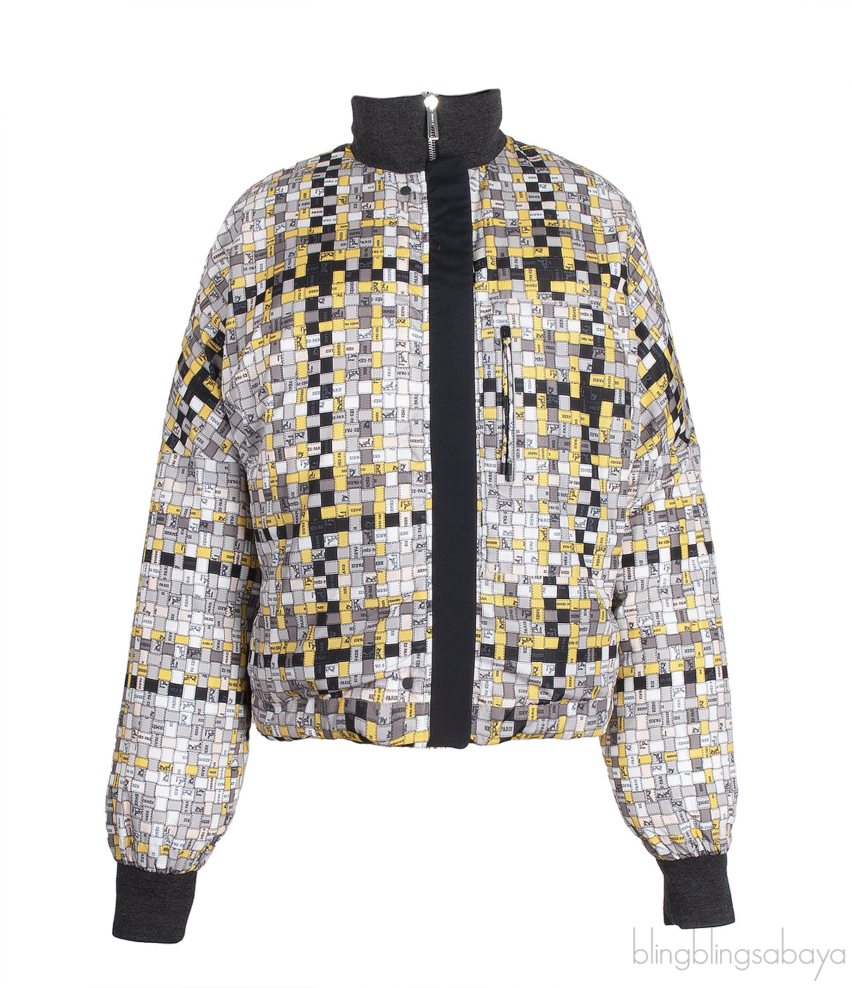 Hermes Reversible Black and Printed Bomber Jacket