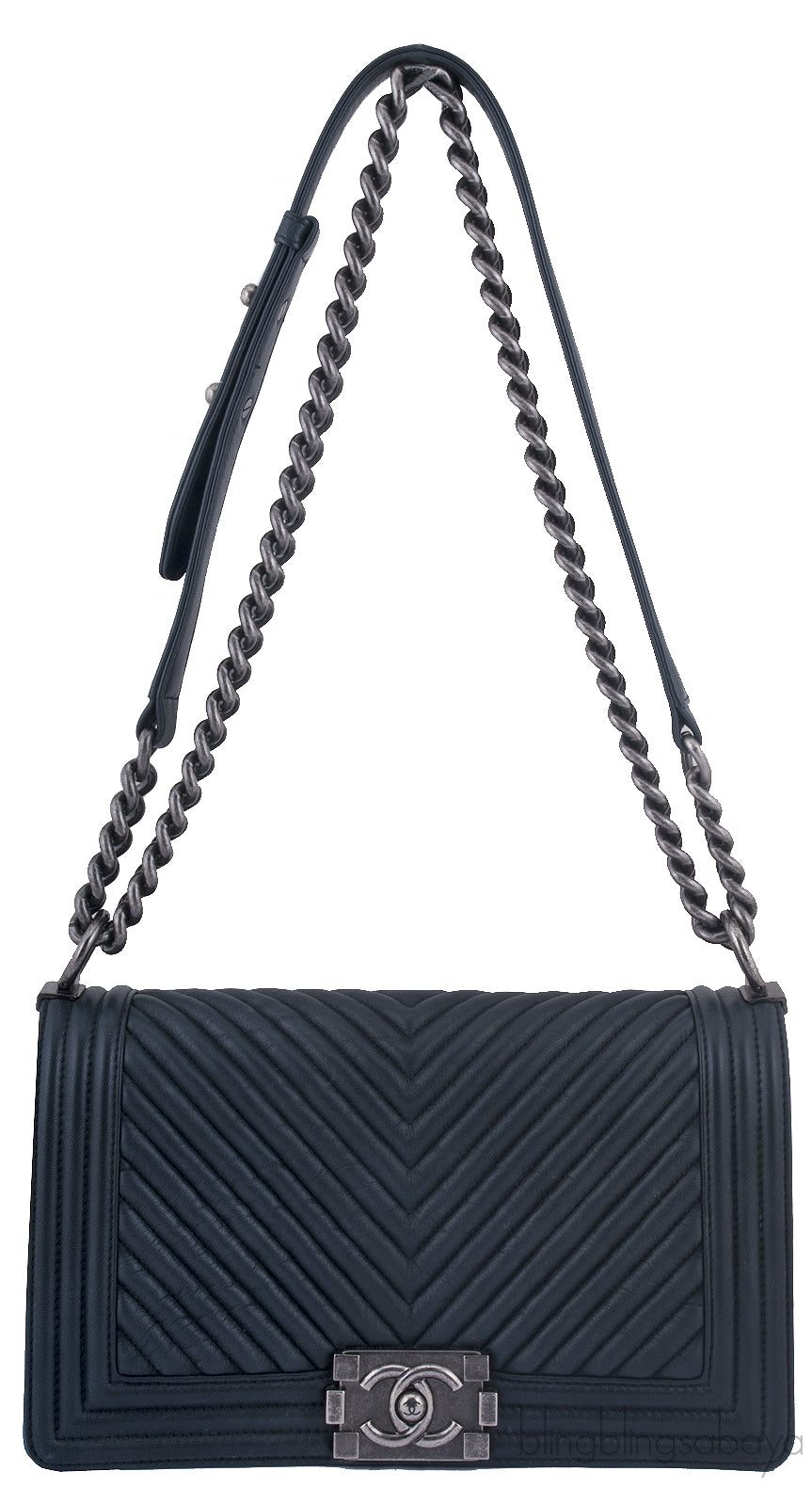 Charcoal Grey Chevron Le Boy