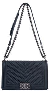 Charcoal Grey Chevron Le Boy