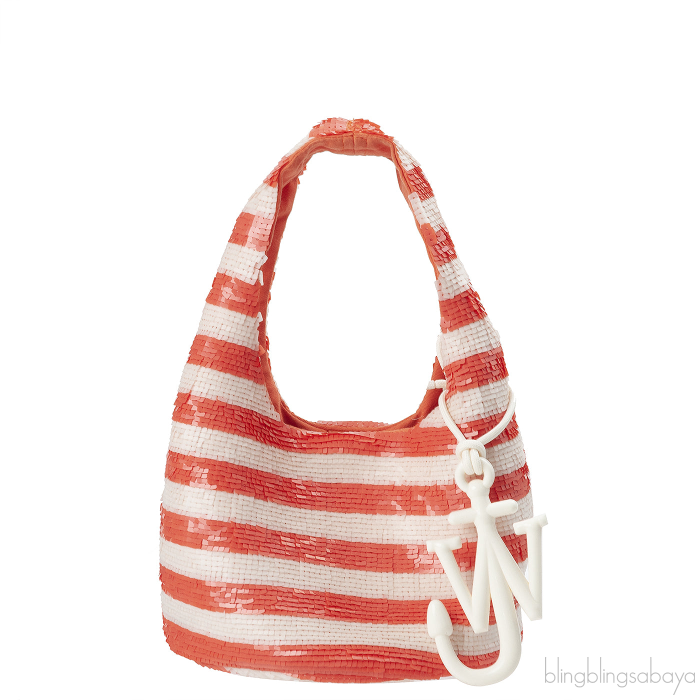 JW Anderson Mini Sequin Orange White Shopper Bag