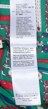 Green Printed Shirt & Pleated Skirt