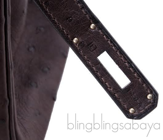 Birkin 30 Choco Brown Ostrich PHW