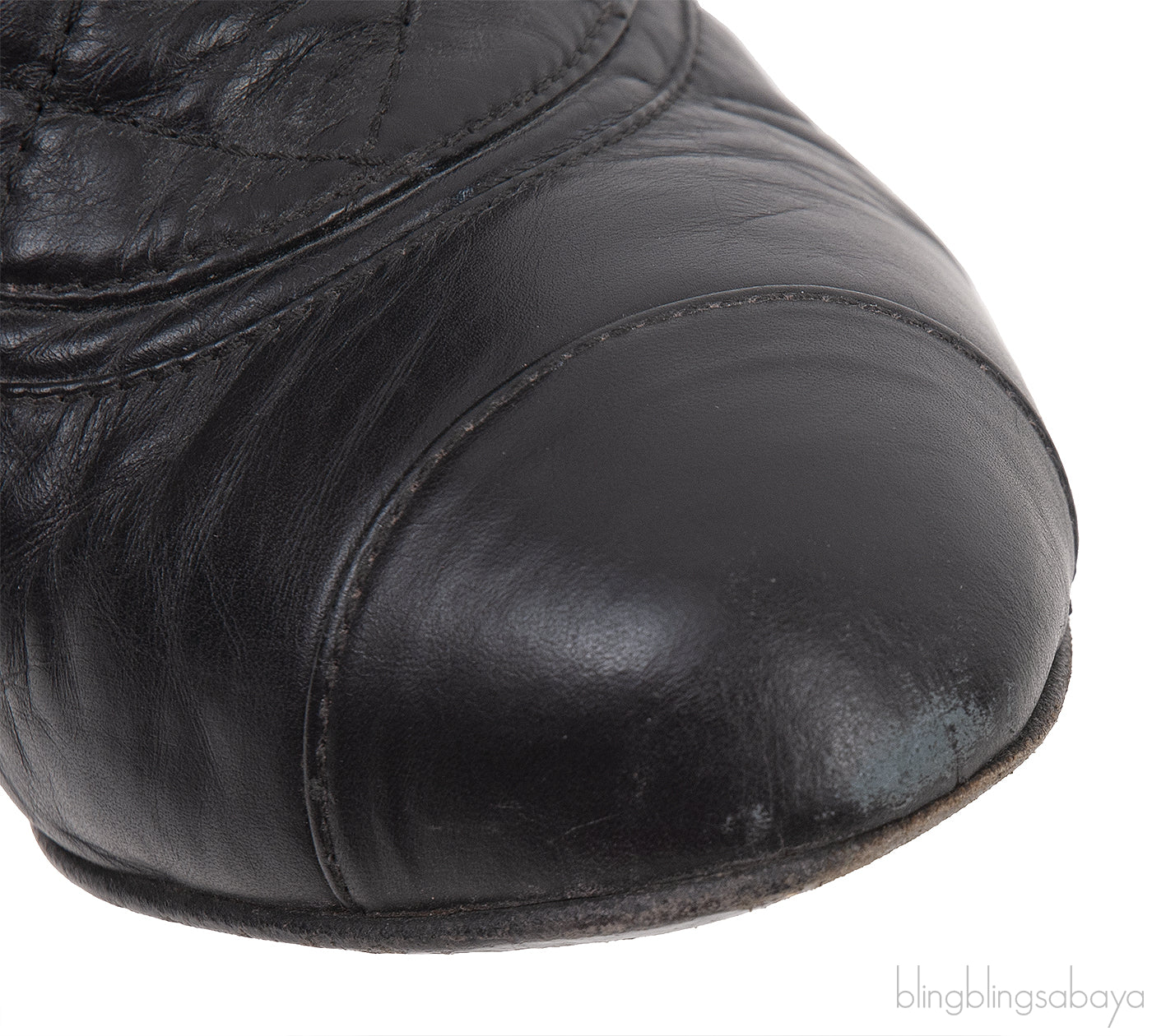 Black Mix Quilted Leather Ankle Boots