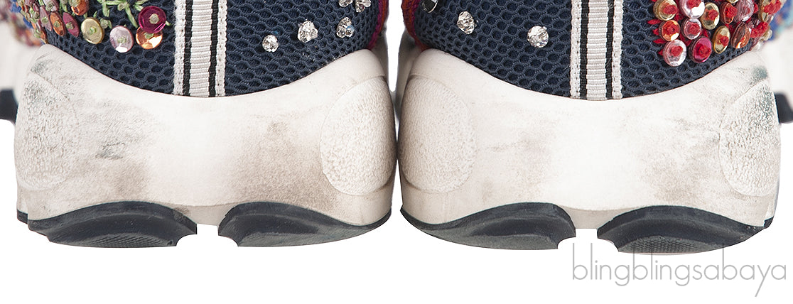 Dark Blue DIOR Bead Embellished Fusion Sneakers