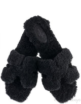 Oran Teddy Bear Black Sandals