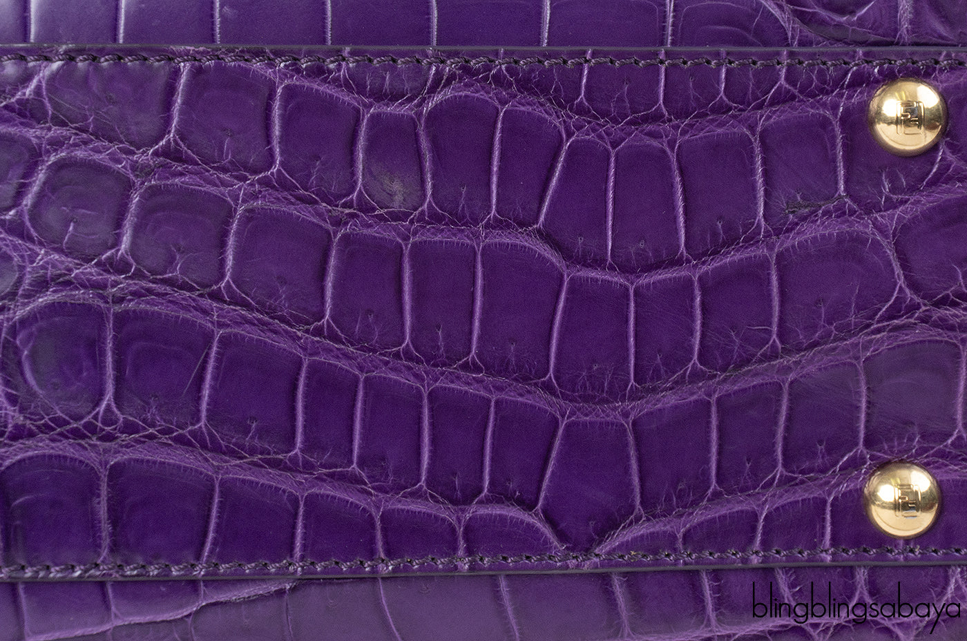 Fendi Purple Crocodile Medium Peekaboo GHW