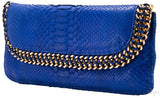 Blue Electric Python Clutch