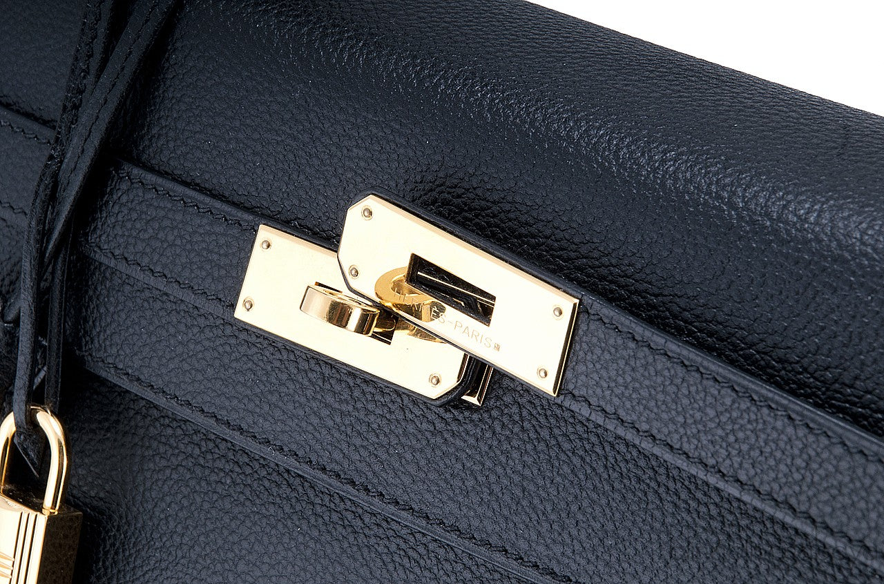 Kelly 35 Black Togo Retourne GHW