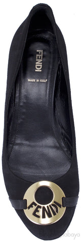 Mid-Heel Wedge Medallion Flats