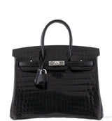 Birkin 25 Black Crocodile PHW