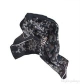 Silk Goyardine Black Scarf