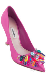 Fuchsia Crystal Vamp Heels