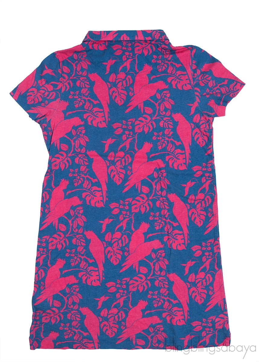 Bird Print Bi-color Dress