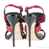 Burgundy Velvet Strappy Sandals