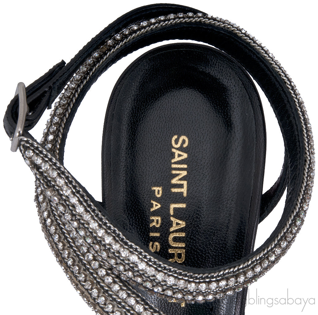 Black Serpent Crystal Heels