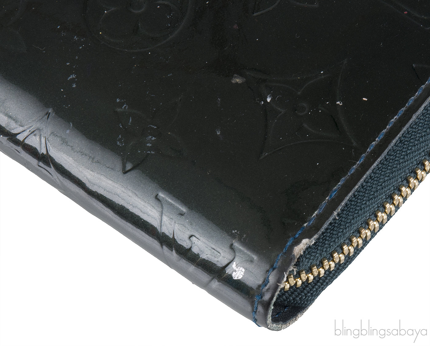 Dark Green Monogram Zip Wallet