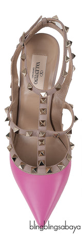 Pink Rockstud Pointed Toe Heels