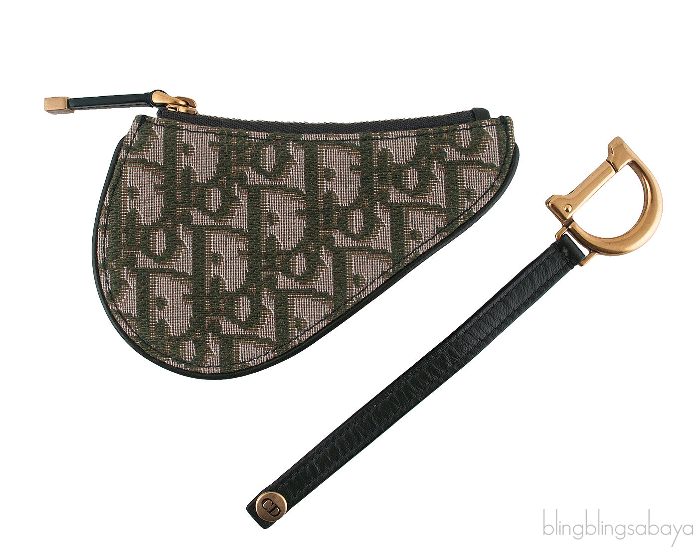 Oblique Green Saddle Purse