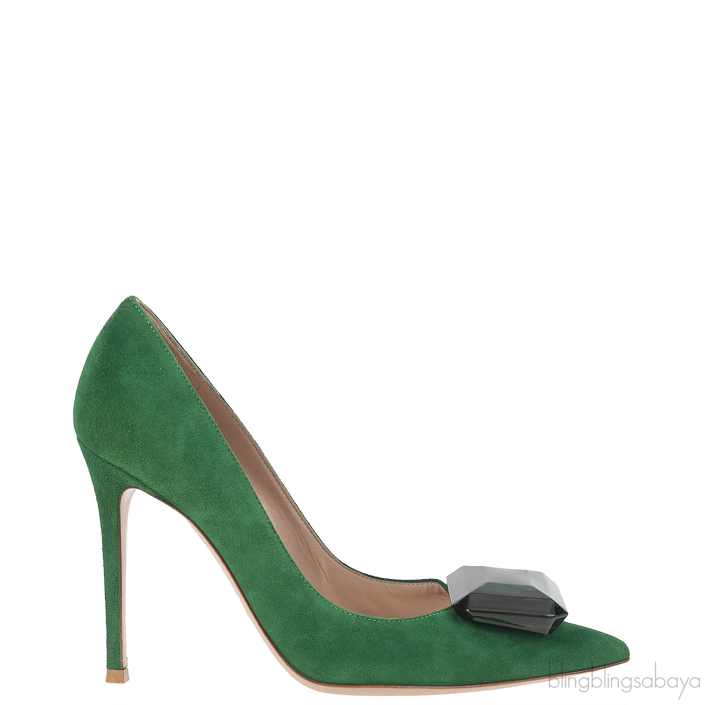 Gianvito Rossi Emerald Jaipur 105 Embellished Suede Pumps