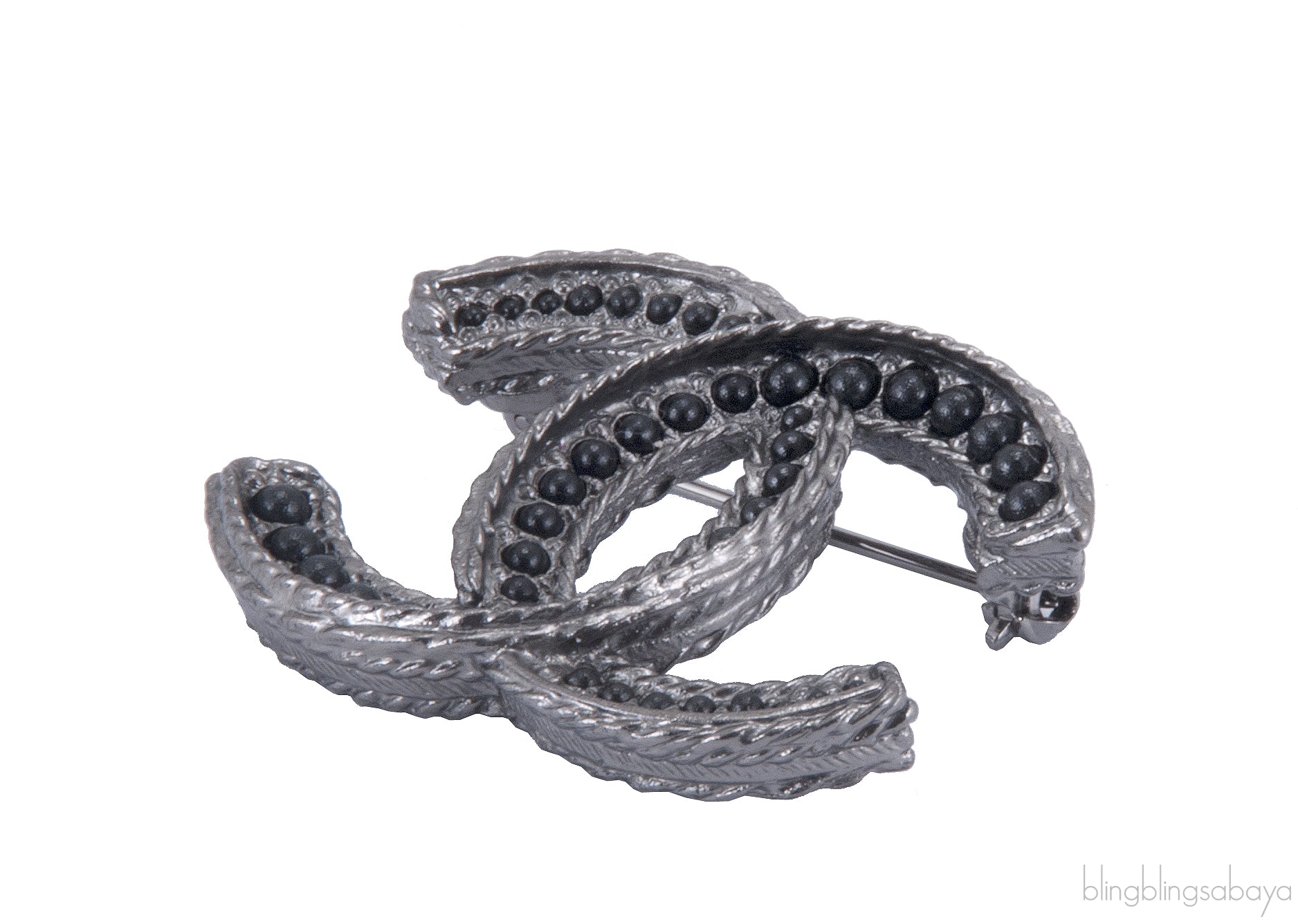 Ruthenium CC Pin Brooch