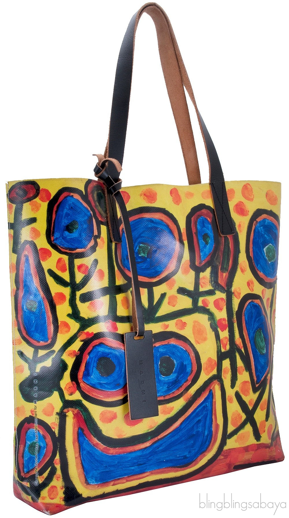 Yellow Printed PVC Tote