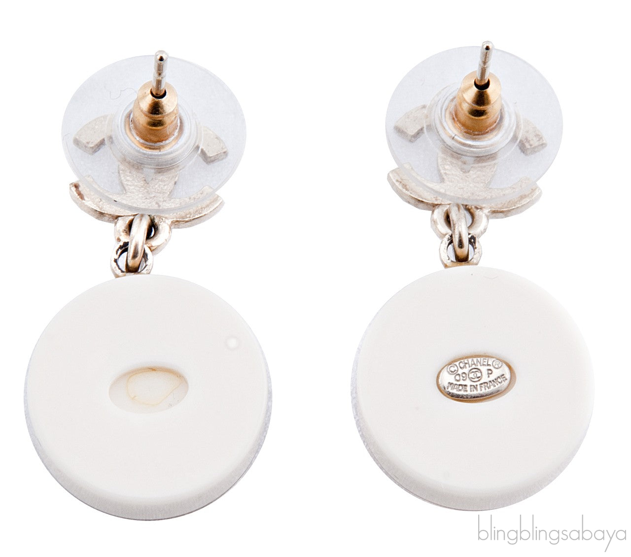 Crystal CC Logo Dangle Earrings