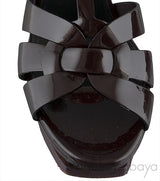 Yves Saint Laurent Tribute Burgundy Patent Sandals