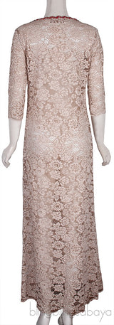 Lace Floral Crystal Maxi Dress
