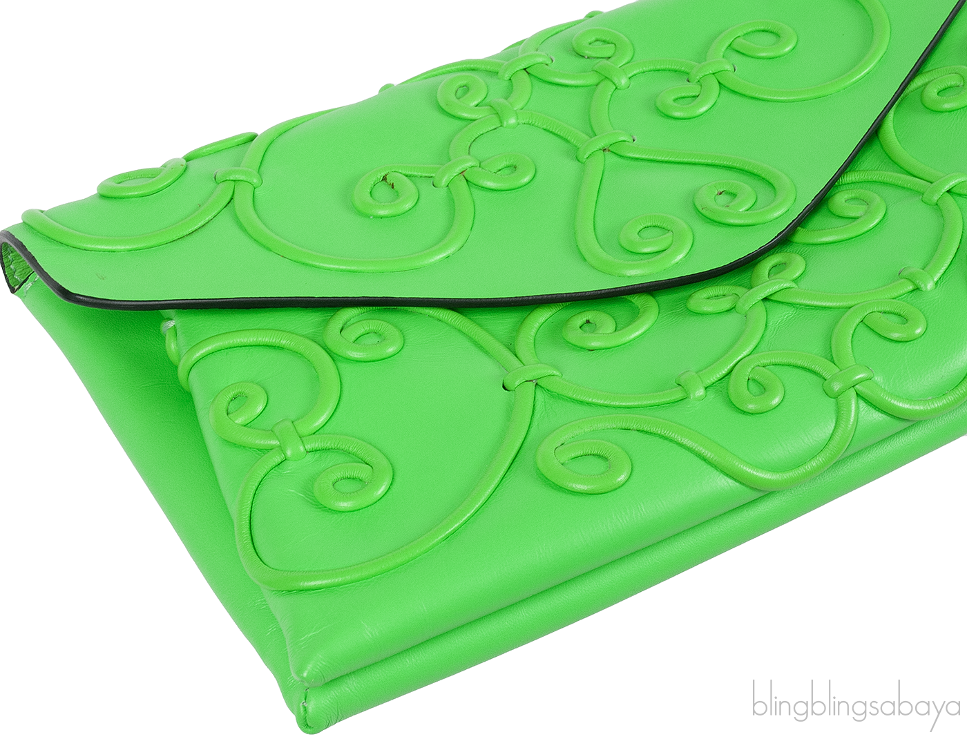 Intrigate Envelope Clutch Neon Green