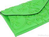 Intrigate Envelope Clutch Neon Green