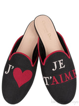 Dior Je T\'aime Canvas Mules Black