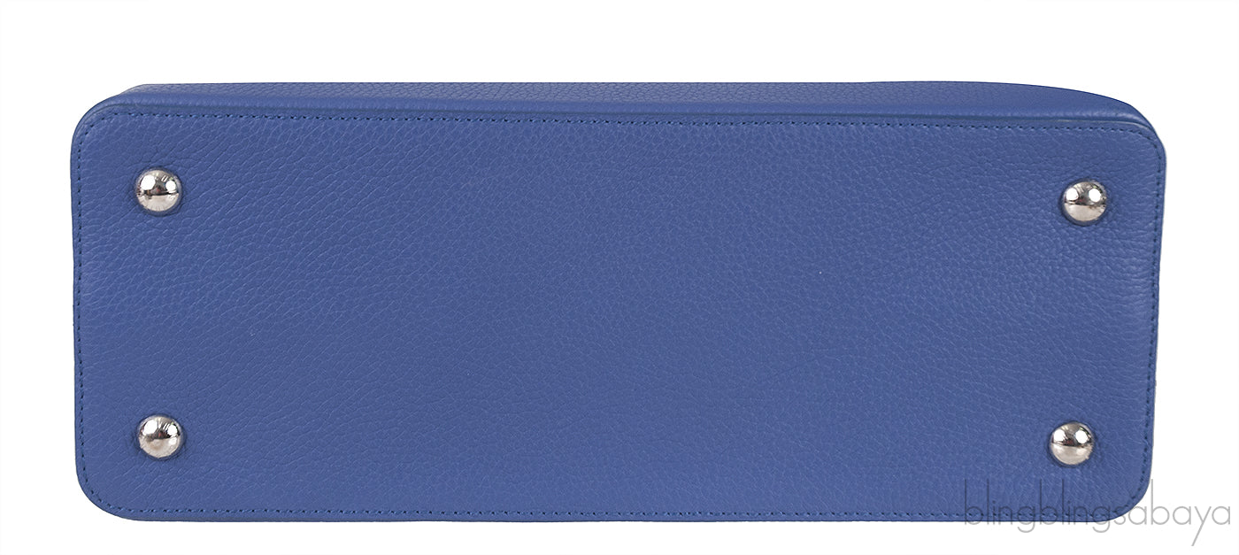 Louis Vuitton Blue Capucine Python Handle Bag