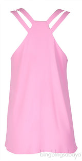 Neon Pink Sleeveless A-line Top
