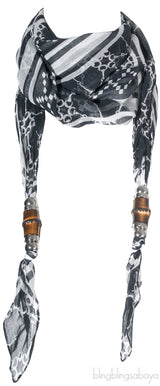 Horsebit Bamboo Print Scarf