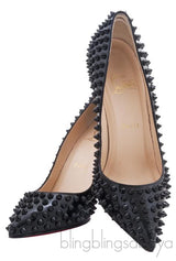 Pigalle Spikes Black Patent Pump